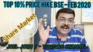 Top 10 high price % increase BSE stocks in Share Market - Feb 2020