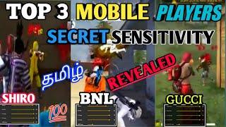 Top 3 mobile players sensitivity in freefire || global player secret sensitivity in freefire tamil