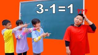 Learn Math with Five Little (③ - ① = ↿ ) ✅  Best Test Math and Numbers for School Exam HCN Go School