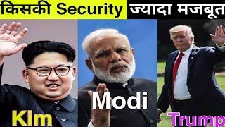 Modi Vs Trump Vs Kim jong un ।। कोन ज्यादा सुरिक्षत है ।। Most Protected President in the World