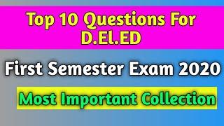 D.el.ed Top 10 Question for first semester | study with pm