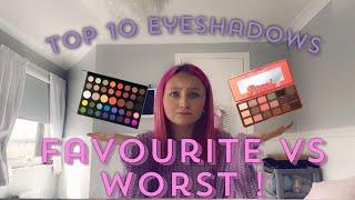 TOP 10 FAVOURITE EYESHADOW PALETTES !!