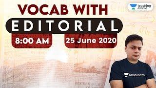 CTET/UPTET/Teaching Exams | Vocab with Editorial - 25 June 2020 | Vocabulary with Vineet Sir