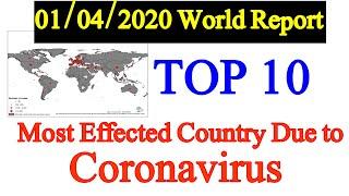 Top 10 Most Effected Country Due to Coronavirus (COVID-19) || 01/04/2020 Today Report