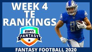 2020 Fantasy Football Rankings - Week 4 Tight End Rankings (Top 20)
