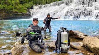 What Will We Find Underneath a Waterfall? (Scuba Diving)