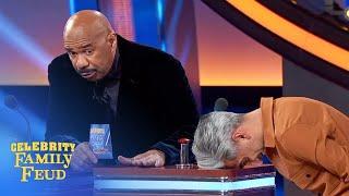 OOPS! Tan France's podium FAIL! | Celebrity Family Feud