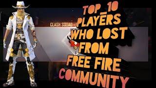 Top 10 lost legend players of free fire 