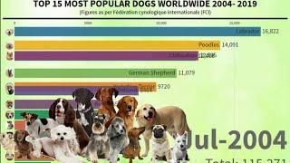 Top 15 Most popular Dogs Worldwide [2004-2019]