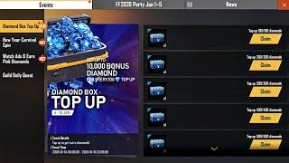 How To Get Free 10000 Diamonds in New Diamond Box Top Up Event? || Free Fire Topup & Get Water Crate