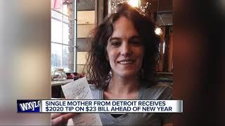 Single mother from Detroit receives $2020 tip on $23 bill ahead of new year