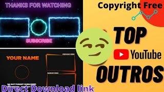 Top 10 End Screen (outrow) Template download