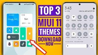 Miui 11 Top 3 Secret Best Themes  | Best Theme for Miui 11 | Miui 12 Control Centre |