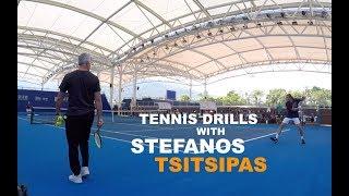 Tennis Drills With Stefanos Tsitsipas | First Training - Part 3 (TENFITMEN)