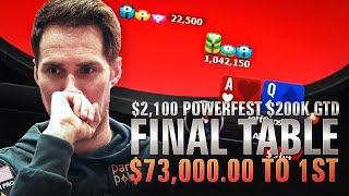 $2,100 Powerfest $200K Gtd PKO FINAL TABLE $73,000 to 1st!