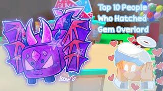 OMG! TOP 10 PEOPLE WHO HATCHED THE GEM OVERLORD ON CAMERA! Bubble Gum Simulator Update 55