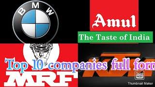 Top 10 companies full form