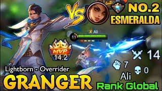 Granger MVP 14.2  Lightborn Overrider Vs Supreme No.2 Esmeralda - Top Global Granger Ali - ML