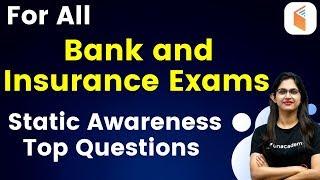 For All Bank and Insurance | Static Awareness Top Questions by Sushmita Ma'am