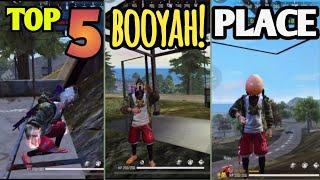 TOP 5 BOOYAH! HIDING PLACE IN FREE FIRE BERMUDA MAP