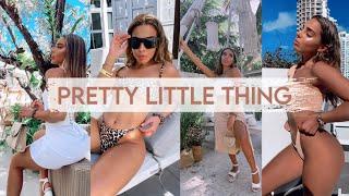 HUGE PRETTY LITTLE THING TRY ON HAUL | Travel Essentials