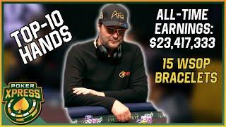 Top 10 Phil Hellmuth LUCKIEST poker hands!