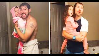 Father and daughter singing in the bathroom || Compilation Videos 2019