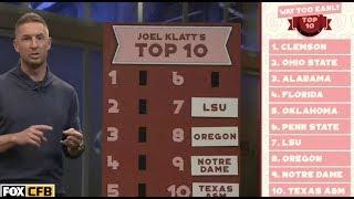 Joel Klatt "evaluated" top 10 team next season: 1.Clemson 2.Ohio ST 7.LSU | College Football Live