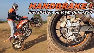 Hand Brake Installation on Stunt Mode KTM Duke 250 For Powerful Braking