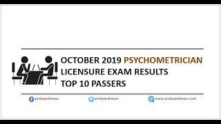 OCTOBER 2019 | PSYCHOMETRICIAN | Licensure Exam Results | TOP 10 Passers