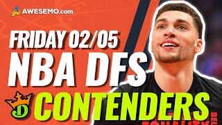 DRAFTKINGS NBA DFS PICKS TODAY | Top 10 ConTENders Fri 2/5 | NBA DFS Simulations