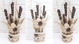 5 Easy flower vase with jute | Home decorating ideas handmade