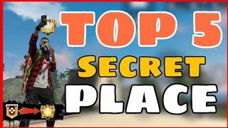 TOP 5 HIDDEN PLACE IN FREE FIRE | TOP 10 SECRET PLACE IN BERMUDA MAP | RANK PUSH TIPS ! PART 2