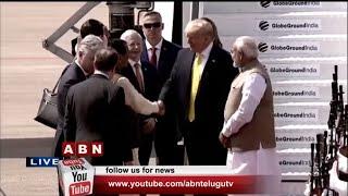 భారత్ చేరుకున్న ట్రంప్ | PM Modi Receives US president, Melania Trump at Ahmedabad Airport | ABN