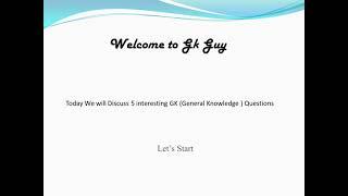 Top 5 Easiest GK Questions - Easy Question // GK Guy