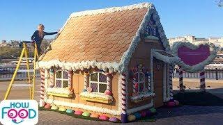 Life Sized Gingerbread House! Top 10 BIGGEST Food Buildings