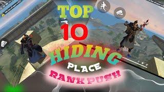 PEAK HIDDEN PLACE IN FREE FIRE ! TOP 10 HIDE PLACE IN BERMUDA MAP ! RANK PUSH TIPS ! Game knowledge