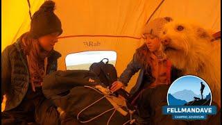 Rab 8-10 group shelter in stormy conditions