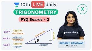 Trigonometry - PYQ Boards 2 | Class 10 | Unacademy Foundation - Mathematics | Surabhi Gangwar