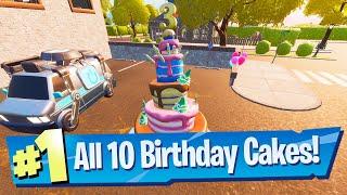 Dance in front of different Birthday Cakes Location - Fortnite Battle Royale