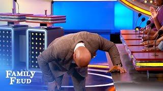 Steve Harvey completely LOSES IT over Mac's answer! | Family Feud