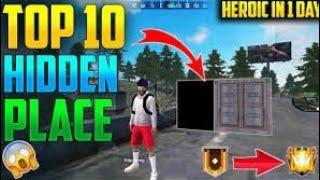 TOP 10 NEW HIDDEN PLACE IN FREE FIRE | RANK PUSH TIPS AND TRICK | HOW TO RICH HEROIC IN FREE FIRE