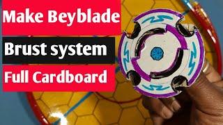 How to make Full cardboard Beyblade Burst | Burst system Beyblade top making idea