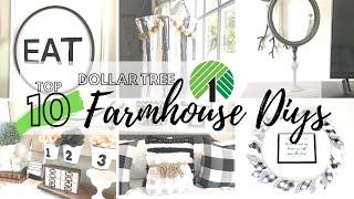 TOP 10 DOLLAR TREE DIYS | DOLLAR TREE FARMHOUSE HOME DECOR CRAFT IDEAS 2020