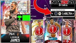 I spent 1.4 MILLION MT on the BEST card in 2K20! Galaxy Opal LEBRON JAMES! (NBA 2K20 MYTEAM)