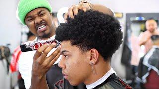 HAIRCUT TUTORIAL: CURLY TOP LOW FADE | CURL SPONGE