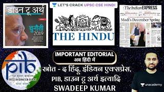 L7: Important Editorial - The Hindu, Indian Express, PIB, Down to Earth l UPSC CSE Mains 2020/21