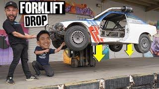 Forklift Drop Suspension Test + Sledgehammer Clearance on our E36 Safari Project Car Part 8/10