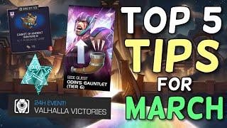 The Top 5 Tips For The Month of March 2021 | March Grind Guide | Marvel Contest of Champions