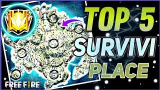 Top - 5 Surviving Place In Free Fire | Hidden  And Secret Place Bermuda Map | Rank Push Tips -Tricks